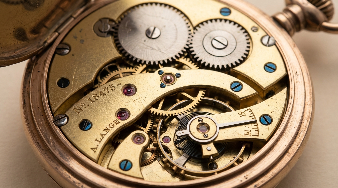 Antikes Taschenuhrwerk mit sichtbarer Seriennummer zur Bestimmung wie alt ist meine taschenuhr
