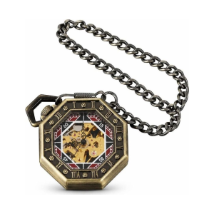 Achteckige Skelett-Taschenuhr mit Handaufzug