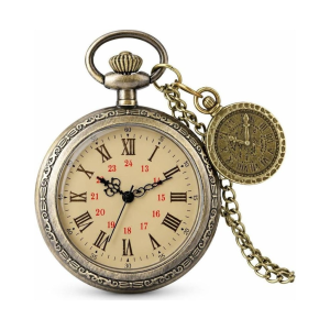 Antike Quarz-Taschenuhr mit Kette