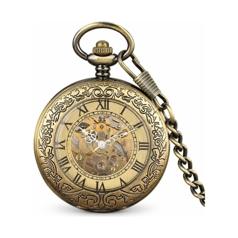 Automatische Halbjäger-Taschenuhr mit sichtbarem Werk