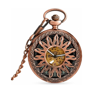 Automatische Skelett-Taschenuhr mit Kette