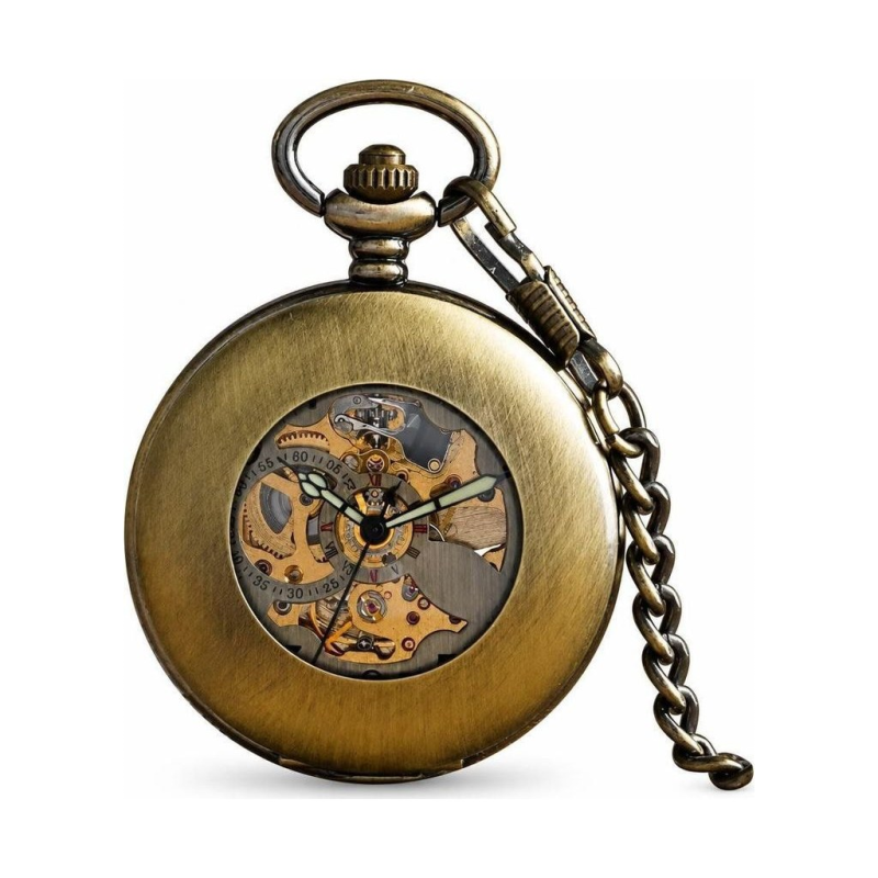 Automatische Skelett-Taschenuhr mit Legierungsgehäuse