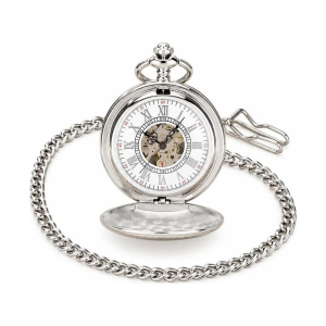 Automatische Taschenuhr mit silbernem Klappdeckel