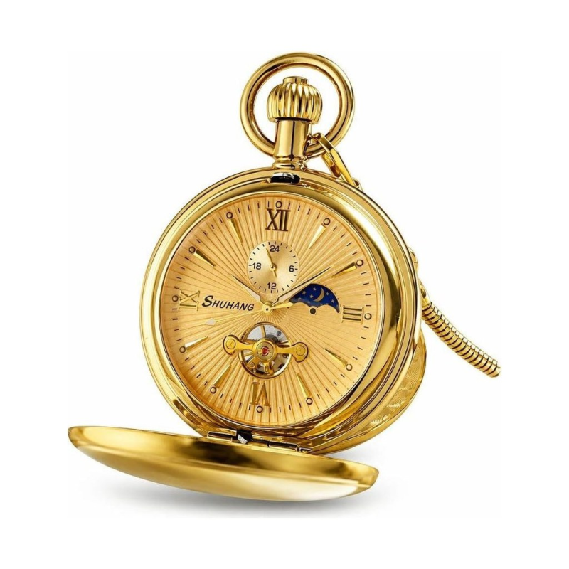 Doppelte Jäger-Taschenuhr mit Mondphase