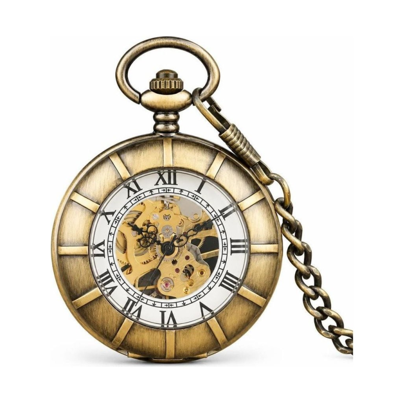 Doppelte Skelett-Taschenuhr mit zwei Deckeln