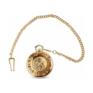 Goldene automatische Skelett-Taschenuhr