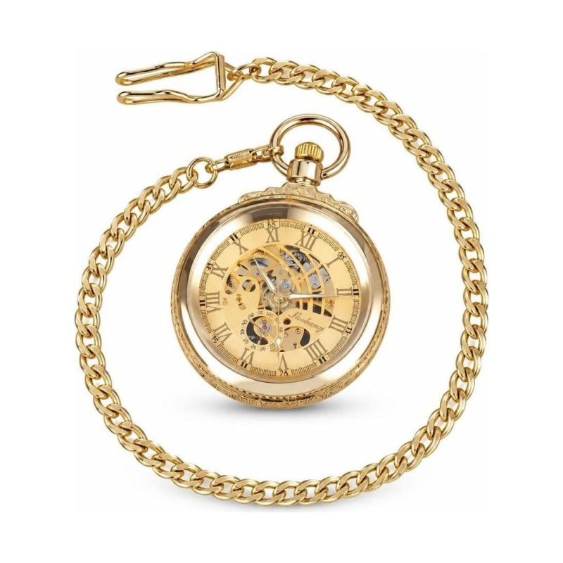 Mechanische Skelett-Taschenuhr mit offenem Zifferblatt