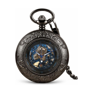 Mechanische Skelett-Taschenuhr mit römischen Zahlen