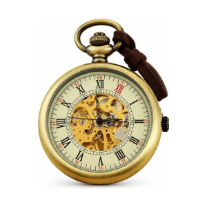 Mechanische Skelett-Taschenuhr mit römischen Ziffern