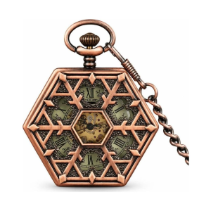 Mechanische Skelett-Taschenuhr mit Sechseckgehäuse