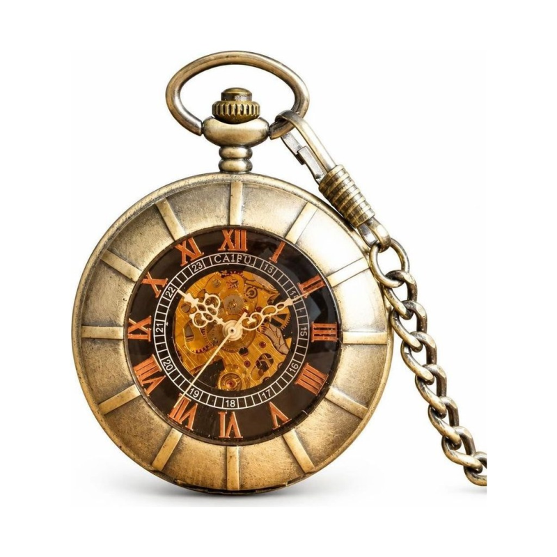 Mechanische Steampunk-Taschenuhr mit Kette
