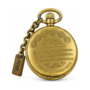 Mechanische Taschenuhr aus Kupfer mit Kette