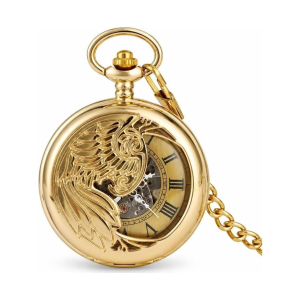 Mechanische Taschenuhr mit Phönix und Kette