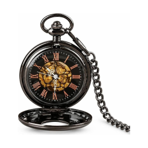 Mechanische Taschenuhr mit Skelettzifferblatt