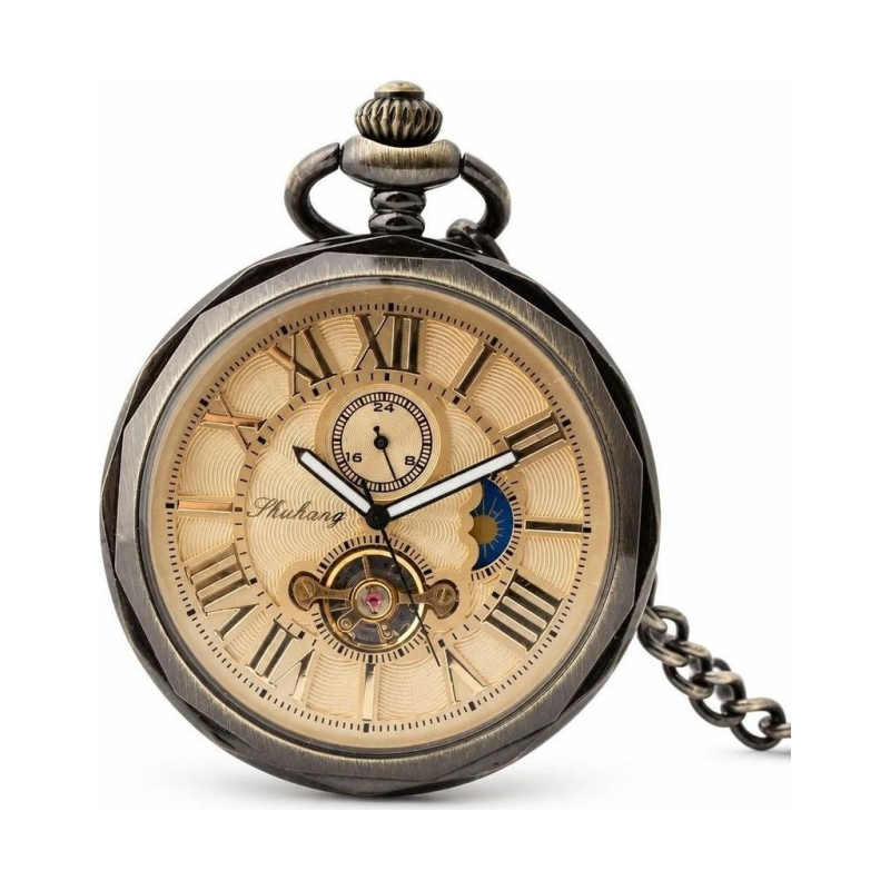 Mechanische Vintage-Taschenuhr mit Gliederkette