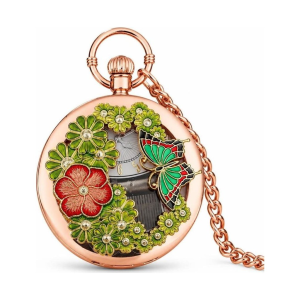 Musikalische Quarz-Taschenuhr mit Insektenmotiv — Schwarzer Marienkäfer