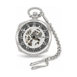 Quadratische Skelett-Taschenuhr mit Handaufzug