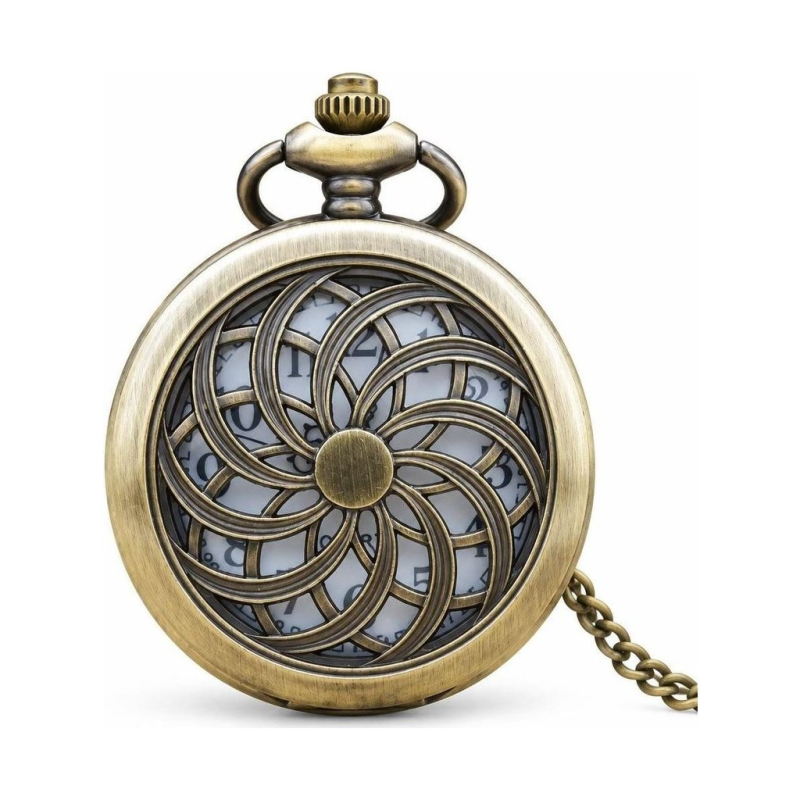 Quarz-Taschenuhr aus Bronze mit Durchbruch