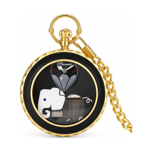 Quarz-Taschenuhr mit Musik, Elefant und Schwan — Blau