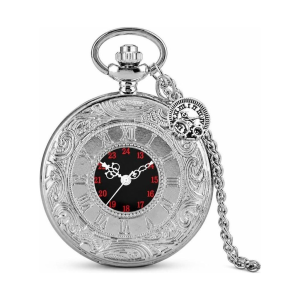 Quarz-Taschenuhr mit römischen Zahlen und Mini-Anhänger
