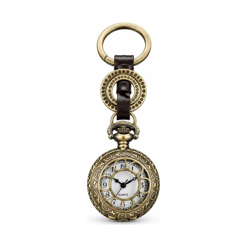 Quarz-Taschenuhr mit Schlüsselanhänger im Vintage-Stil
