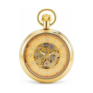 Skelett-Taschenuhr mit arabischen Zahlen und Automatikwerk