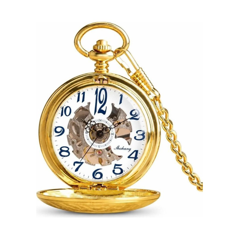 Skelett-Taschenuhr mit Handaufzug