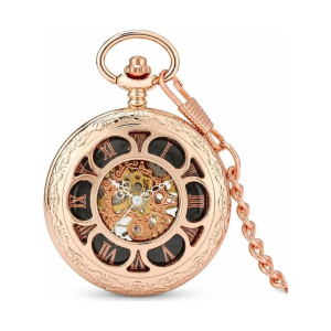 Skelett-Taschenuhr mit Handaufzug und Ranken