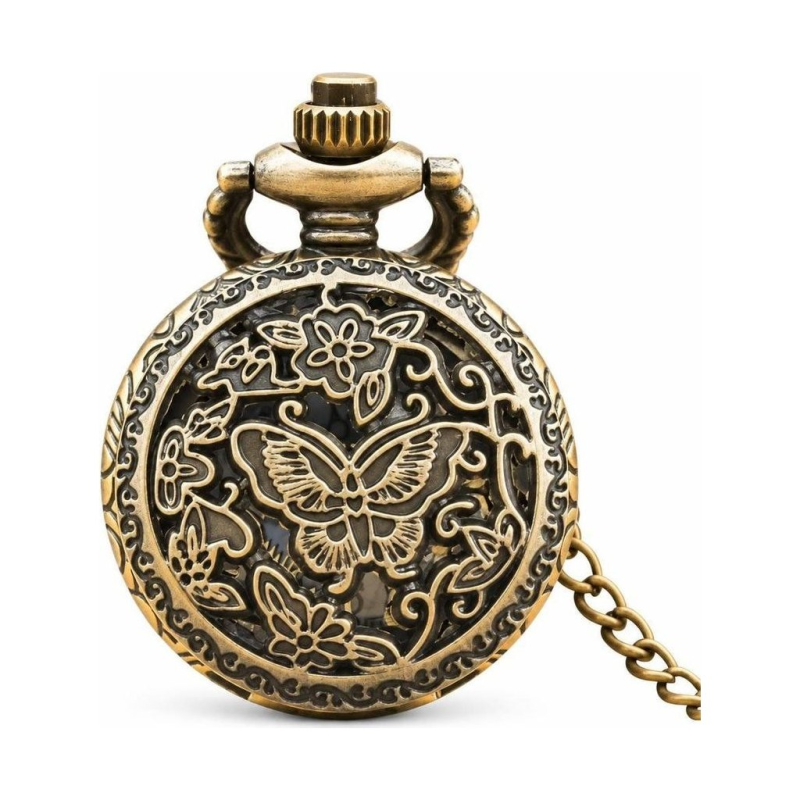 Steampunk-Taschenuhr in Bronze mit Quarzwerk