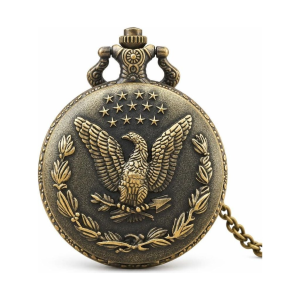 Steampunk-Taschenuhr mit Adler im Bronze-Finish