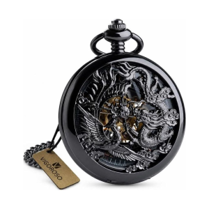 Steampunk-Taschenuhr mit Drachenmotiv und Phönix