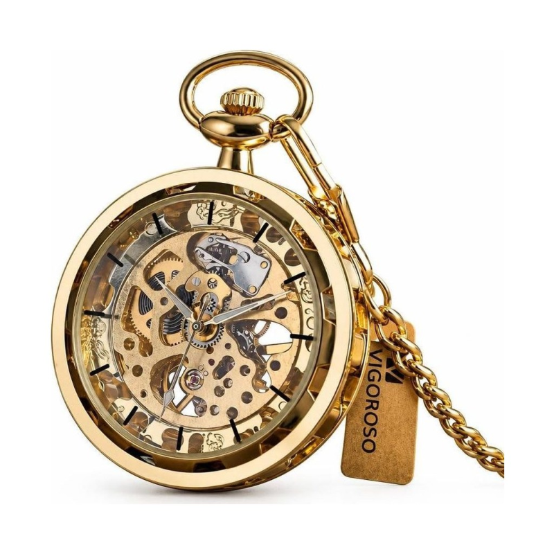 Steampunk-Taschenuhr mit offenem Zifferblatt