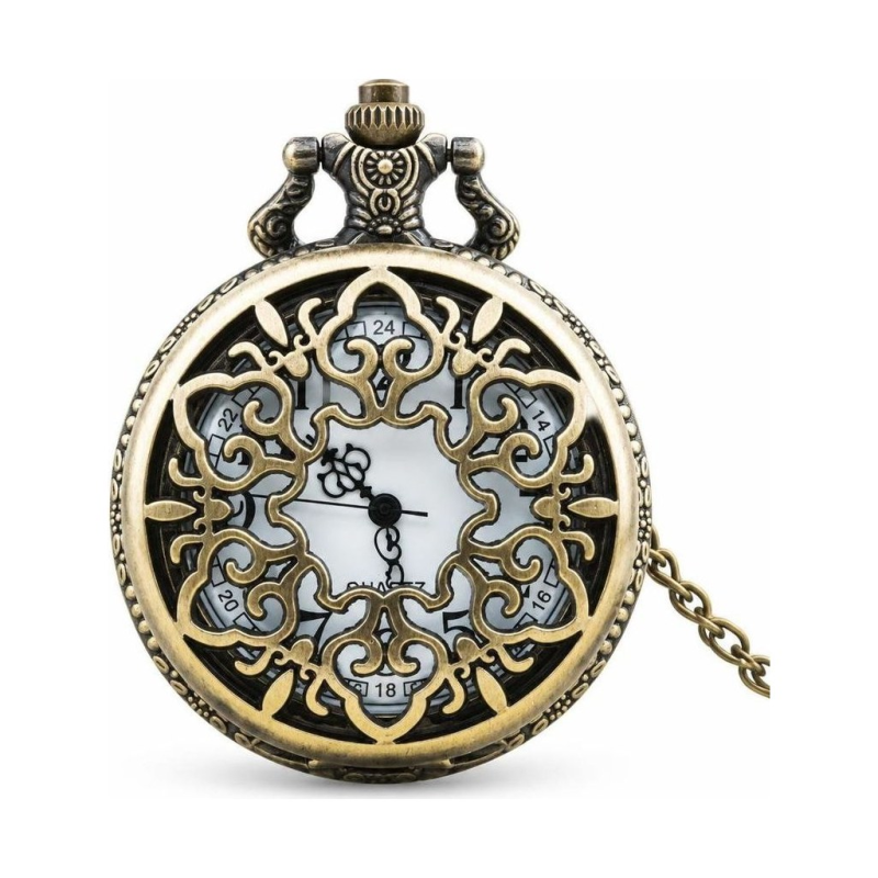 Steampunk-Taschenuhr mit Quarzwerk aus Legierung