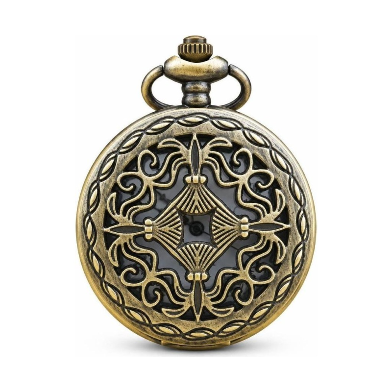 Taschenuhr in Bronze mit Quarzwerk und Klappdeckel